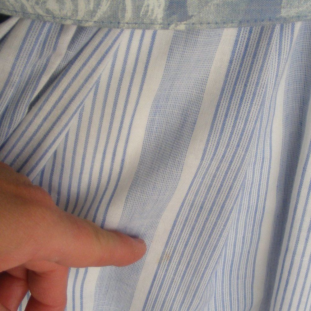 CALIFORNIA GIRL Dress, 12, Blue/White, Floral & Striped, Flat Ruffle, Belt - Picture 10 of 15